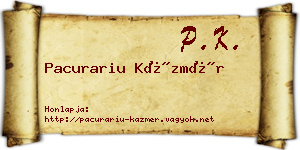 Pacurariu Kázmér névjegykártya